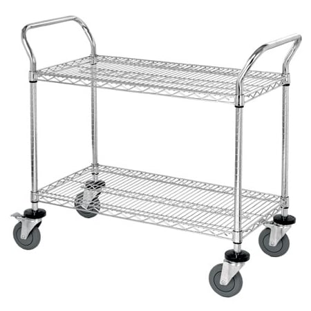 Bsc Preferred 36 x 18 x 38'' - 2 Shelf Heavy-Duty Wire Cart WSC3618382